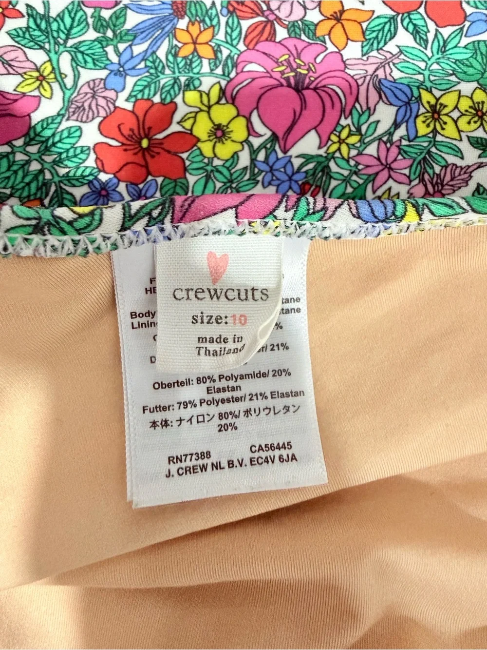 J. Crew Kids One-Shoulder Floral One-Piece Swimsuit 10T